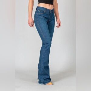 KIMES RANCH - Women's LOLA - Raw Hem - Mid Rise Flare Leg Jean